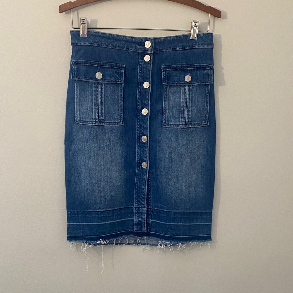 Abercrombie & Fitch Blue Denim Pencil Skirt